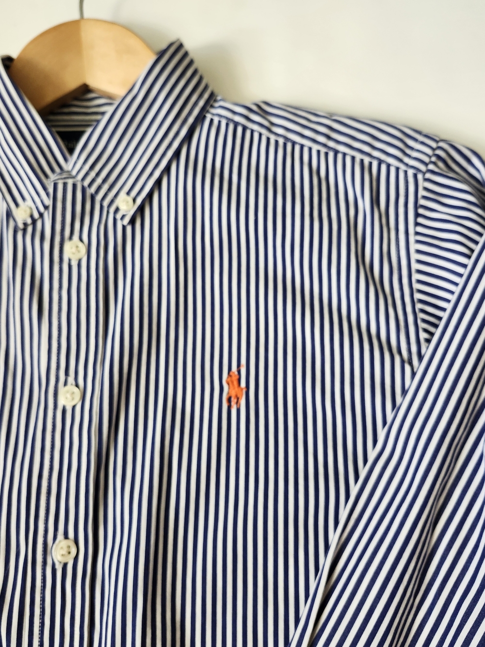 Ralph Lauren Polo Navy & White Striped Button-Down Shirt